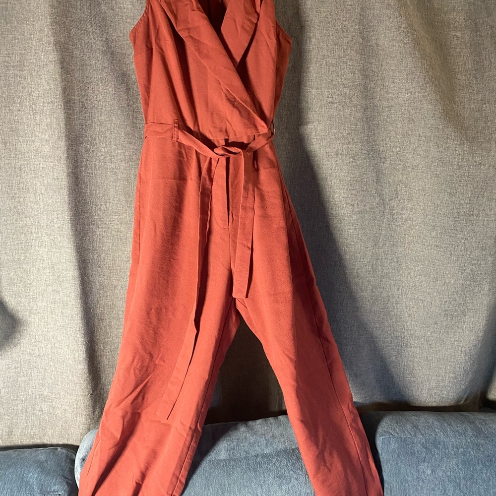 Miami Terracotta Sleeveless Jumpsuit
